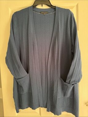 Love + Elle Navy Ribbed Open-Front Cardigan